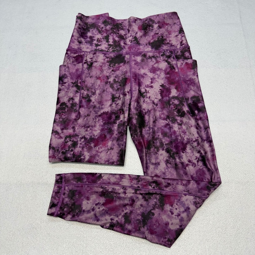 Athleta Salutation Stash Pocket II XS Purple Tie Dye 7/8 Leggings Womens Active